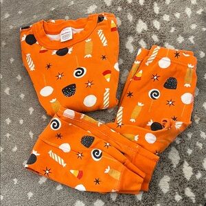 Hanna Anderson Orange Kids Pajamas with Candy Print